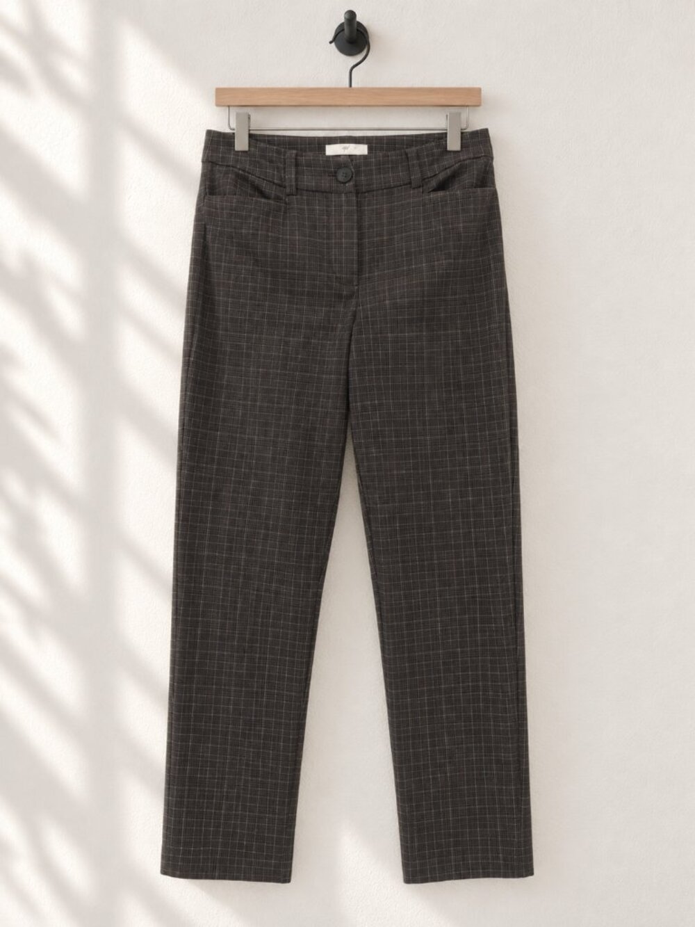 🇨🇦 UP! Dress Pants, Warm Charcoal Plaid, Size 4